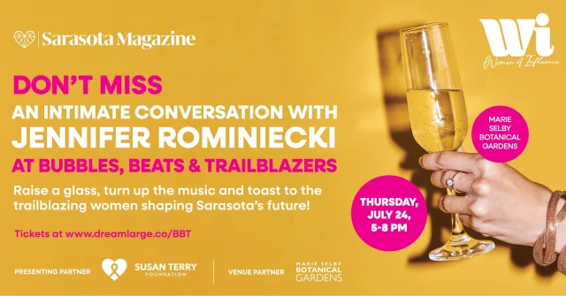 Join @sarasotamagazine for an evening of celebration, connection, and fearless storytelling at “Women of Influence: Bubbles, Beats & Trailblazers!” Set against the beautiful backdrop of our Downtown Sarasota campus, this event features a signature conversation with our President & CEO Jennifer Rominiecki. Discover how Jennifer has trailblazed a bold new path for one of Sarasota’s most iconic institutions — balancing visionary leadership, personal authenticity, and family harmony in her own unique way! Get your tickets here: smwomenofinfluence.eventbrite.com
 
📅 Thursday, July 24, 5 to 8 p.m. 
📍 Selby Gardens Downtown Sarasota campus